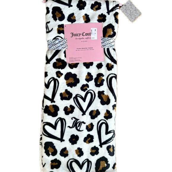 JUICY COUTURE Oversized Plush Throw Viral Leopard Print Blanket 50x70 Home Decor - Picture 7 of 14